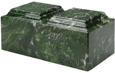 Meadow Green Synthetic Marble Companion Urn (Dual)