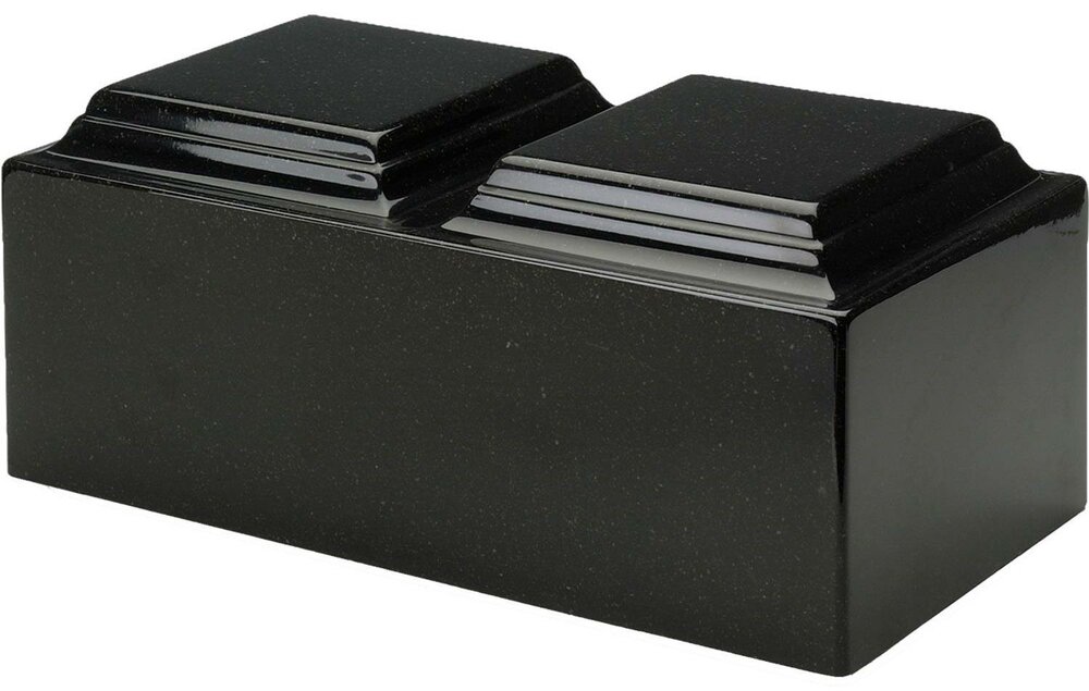 Charcoal Black Synthetic Marble Urn (Dual) 