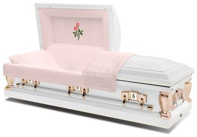 Virgo White/Copper, Moss Pink Crepe