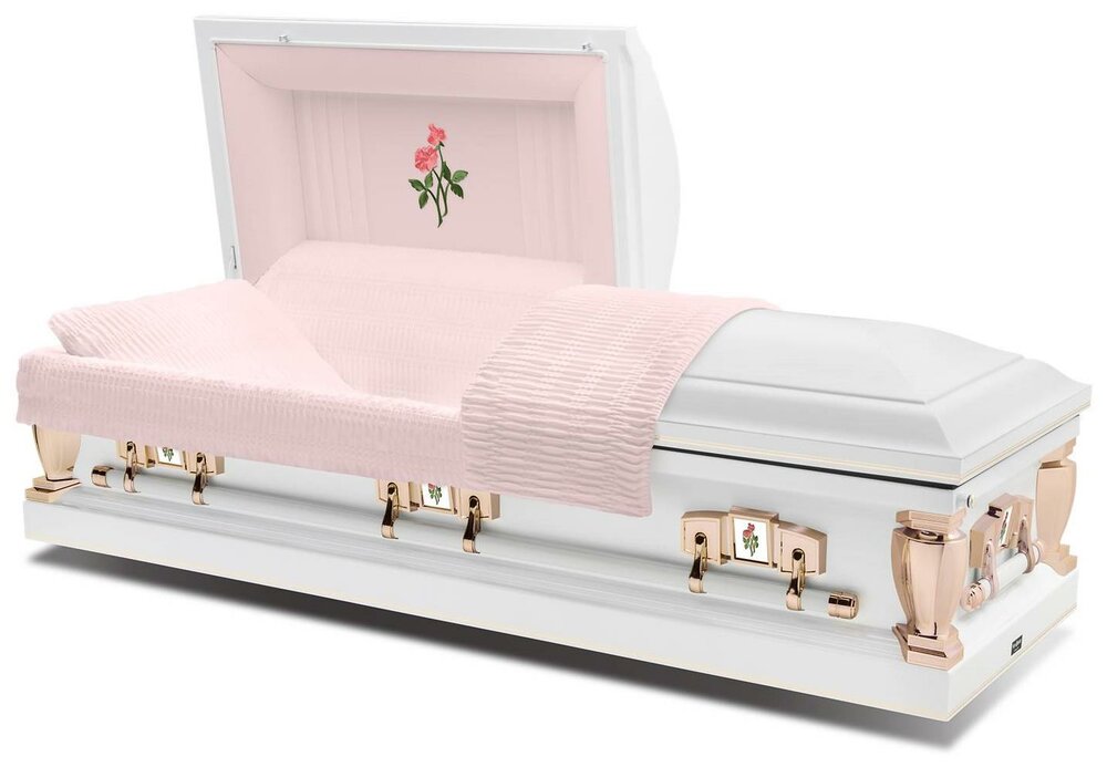 Virgo White/Copper, Moss Pink Crepe